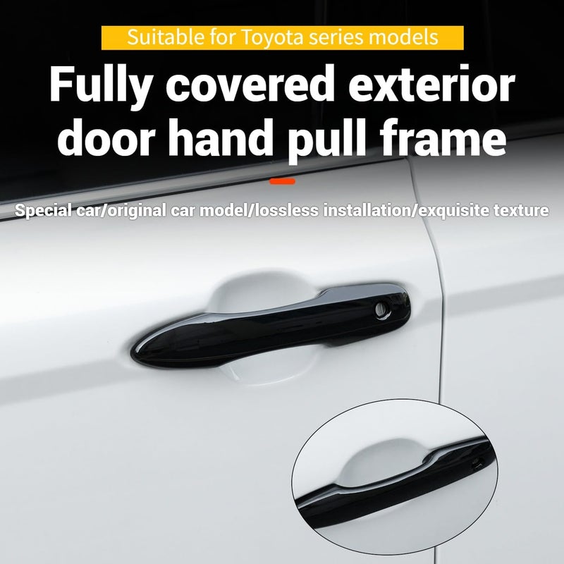 Rye Car Door Handle Protectors for Vehicles Compatible with Camry 2019-2025 Corolla Prius 2020-2025 Venza Avalon 2016-2024 Car Door Handle Scratch Protector Handle Cover (Carbon Fiber Pattern) - Image 3